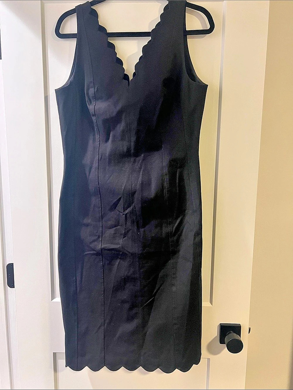 Black Scalloped Mini Dress Like New